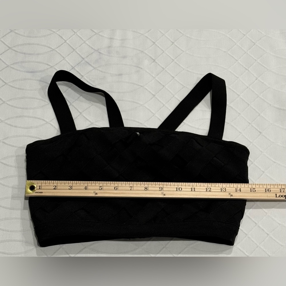 Bebe Bandage Black Crop Top Size Small - Picture 8 of 12
